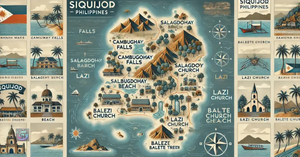 Siquijor Map with Tourist Spots solotravely