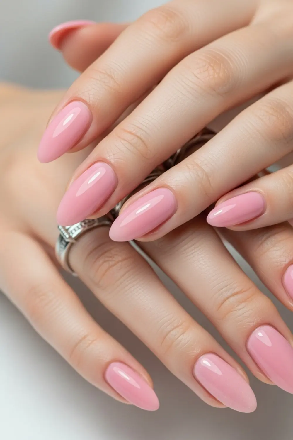 Pink Nail Designs That Look Sweet Until You Wear Them 2026 13 Almond-Shaped Pink Nails solotravely.com