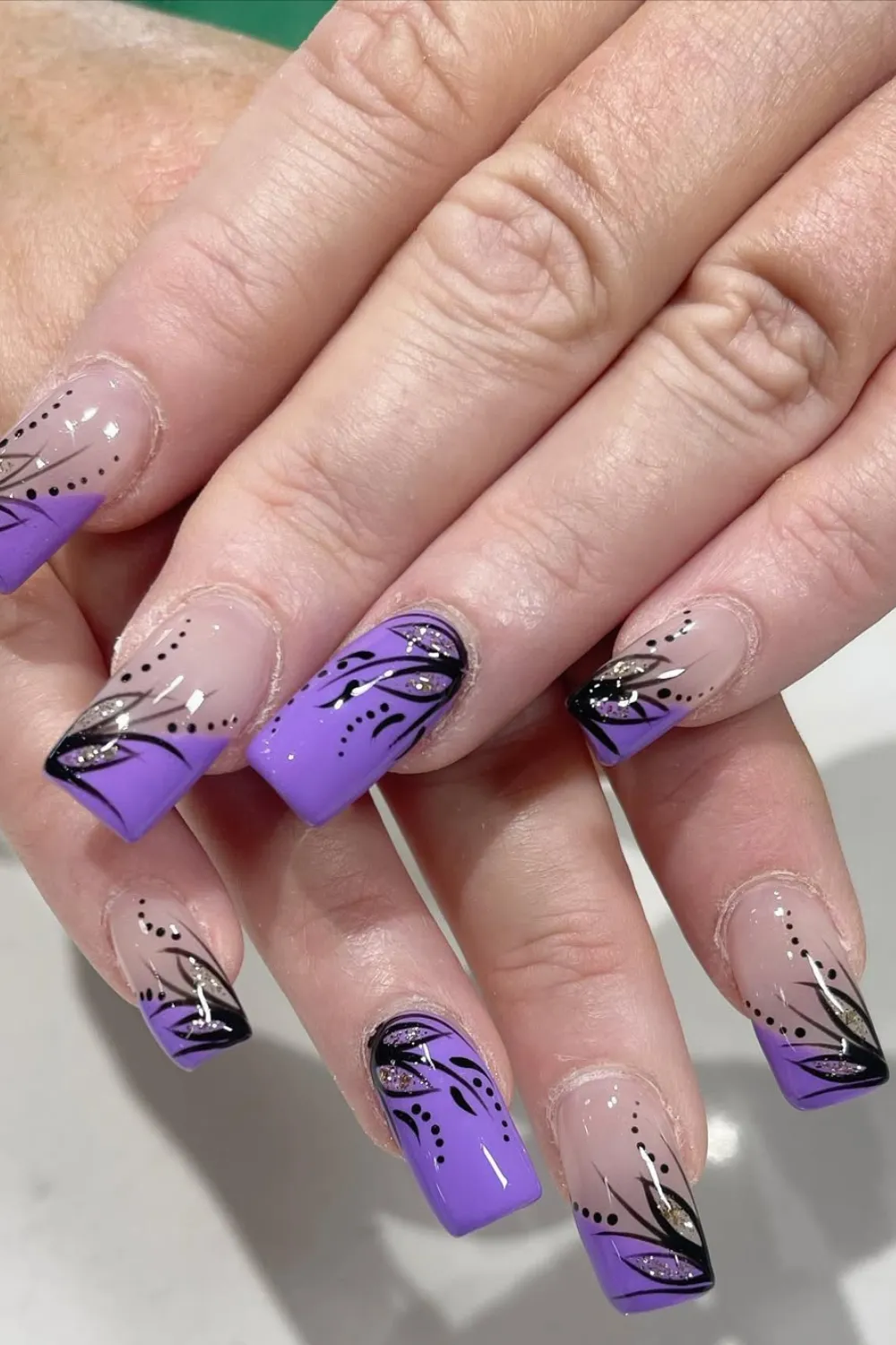 25+ Purple Color Nail Art Designs That Changed My Mind 2026 12 Geometric and Abstract Purple Nails solotravely