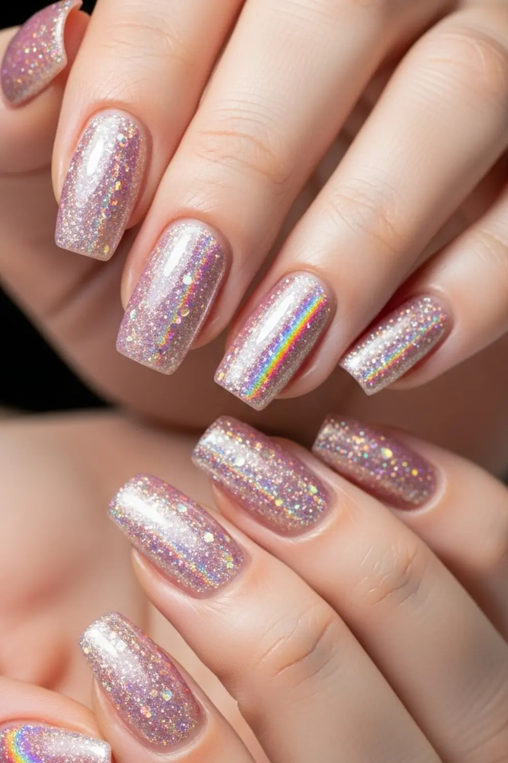 Pink Nail Designs That Look Sweet Until You Wear Them 2026 10 Glitter, Shimmer & Holographic Pink Nails solotravely