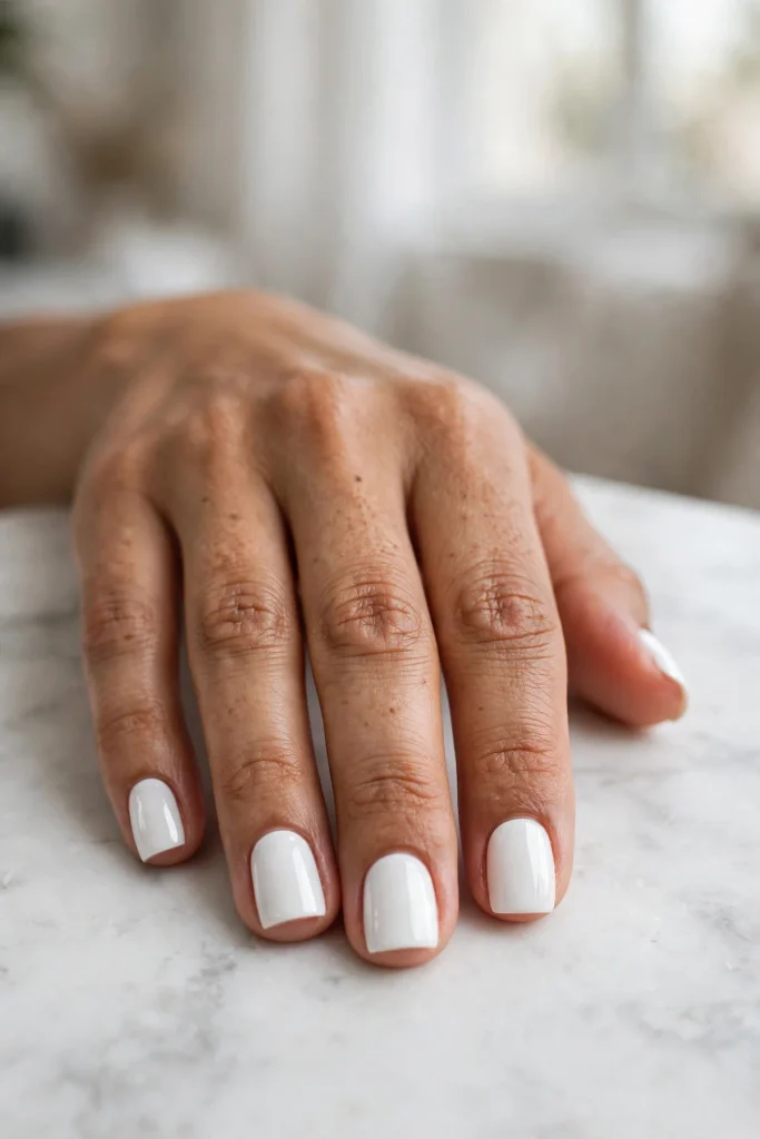 17 White Nail Designs (Clean, Chic & Impossibly Fresh) 3 w02 classic pure white