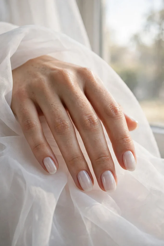 17 White Nail Designs (Clean, Chic & Impossibly Fresh) 4 w03 milky white sheer