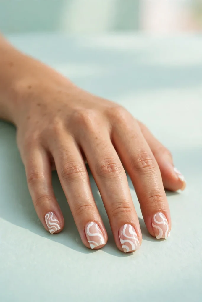 17 White Nail Designs (Clean, Chic & Impossibly Fresh) 17 w16 white swirls