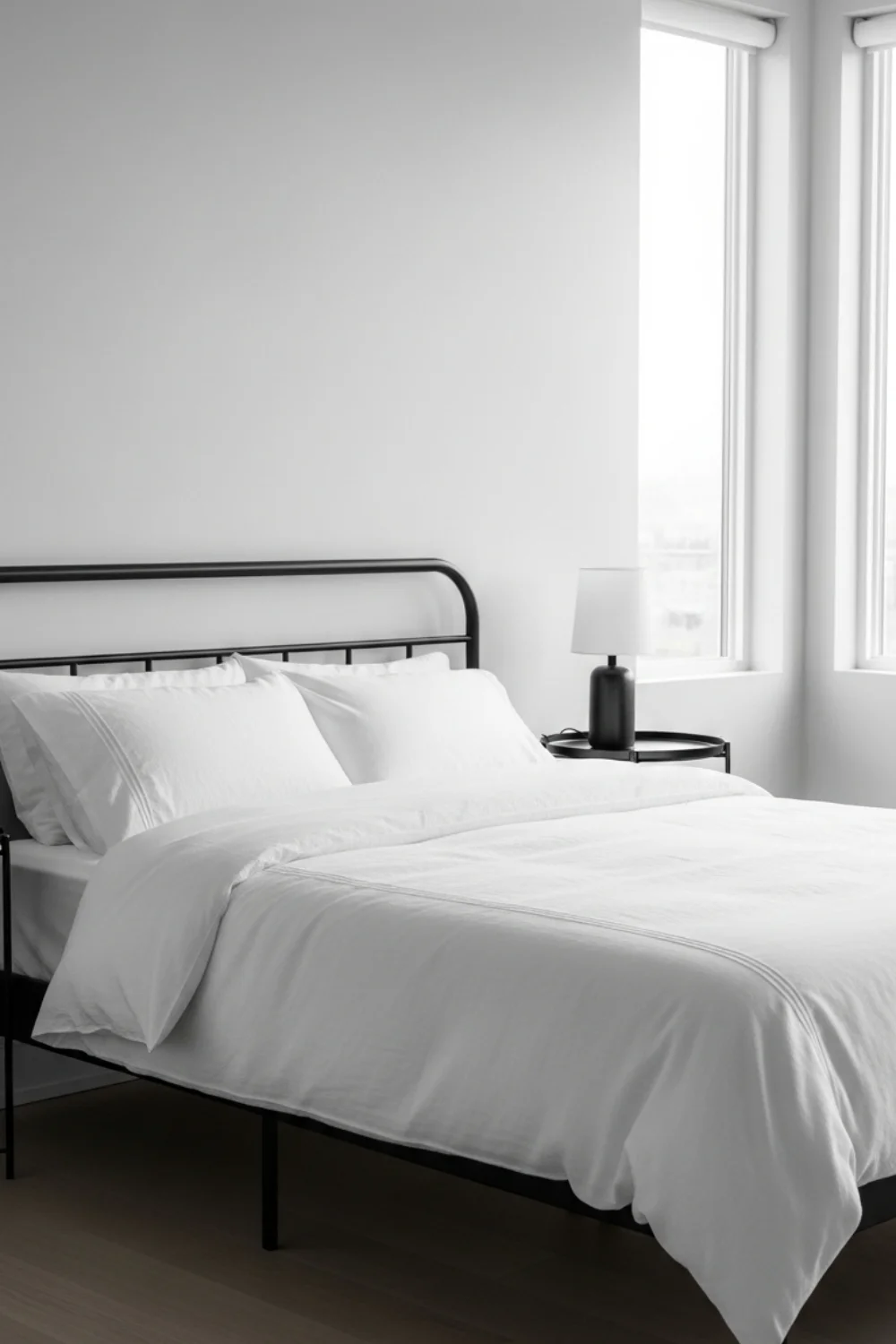19 Modern Black and White Bedroom Ideas You’ll Love in 2025 15 Black Bed Frame with White Linen