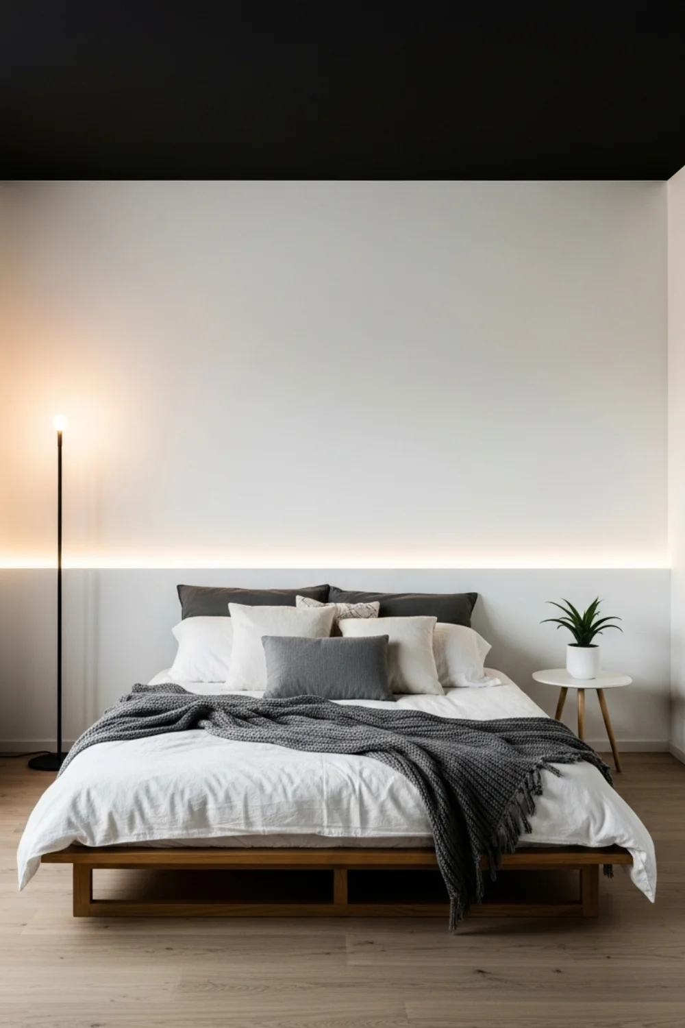 19 Modern Black and White Bedroom Ideas You’ll Love in 2025 19 Black Ceiling with White Walls