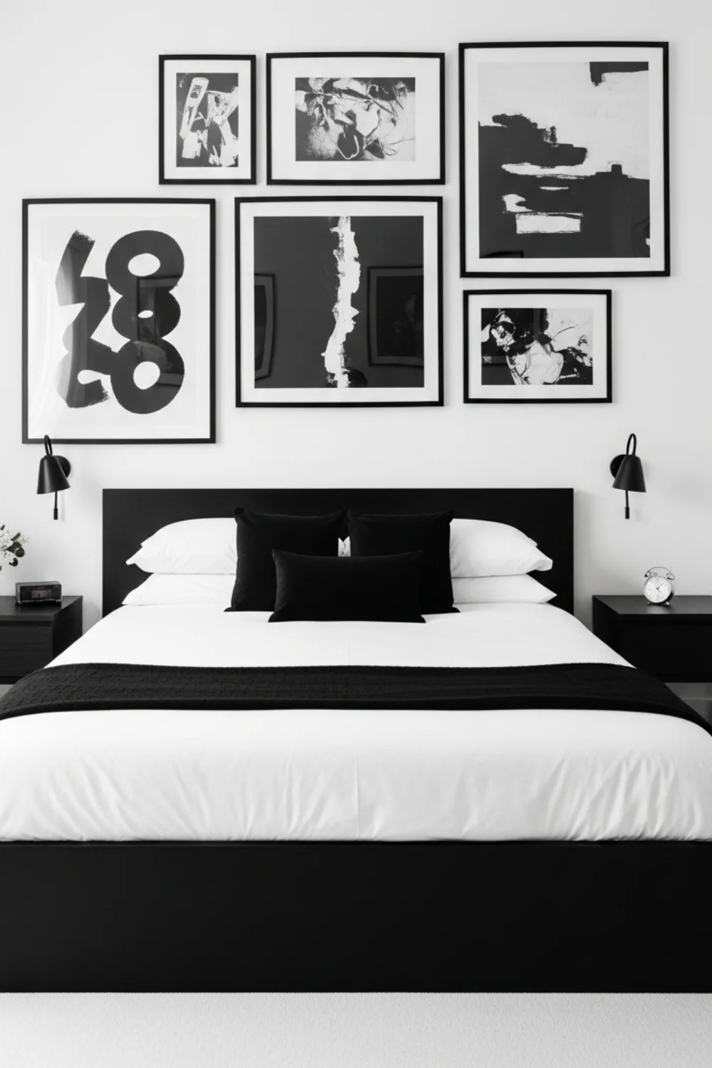 19 Modern Black and White Bedroom Ideas You’ll Love in 2025 13 Black and White Artwork and Wall Decor