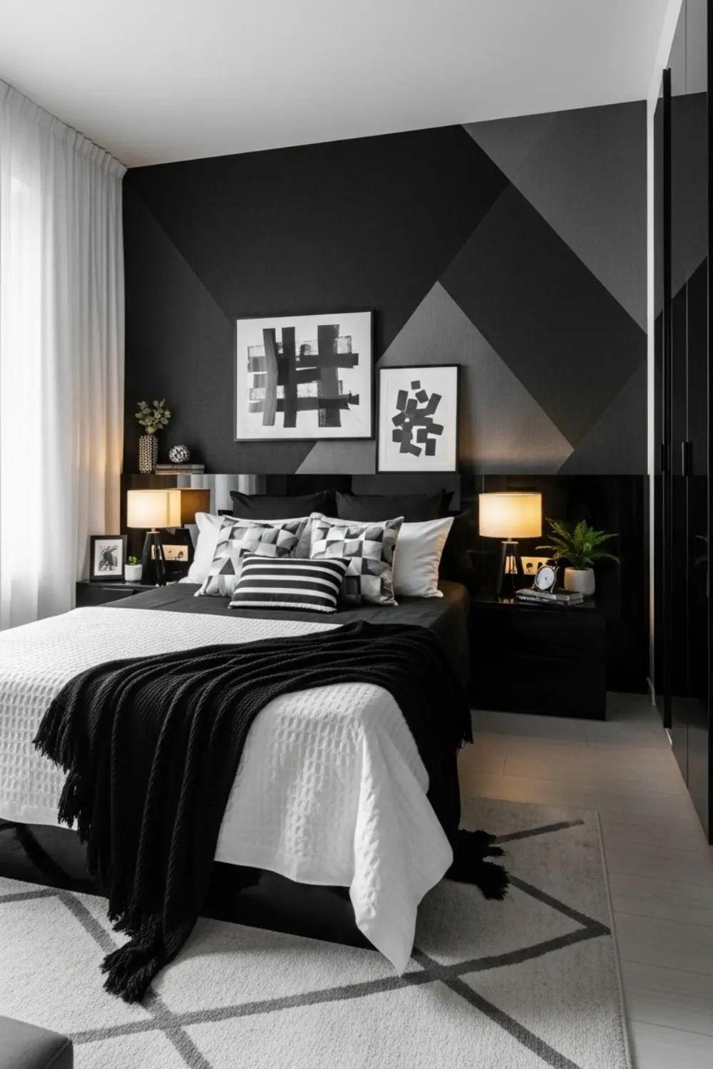 19 Modern Black and White Bedroom Ideas You’ll Love in 2025 2 Black and White Bedroom Ideas