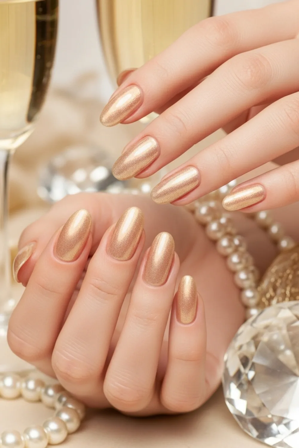17 Fall/Winter Nails Color Ideas I Didnt Expect to Love 18 Champagne Gold - Subtle Shimmer