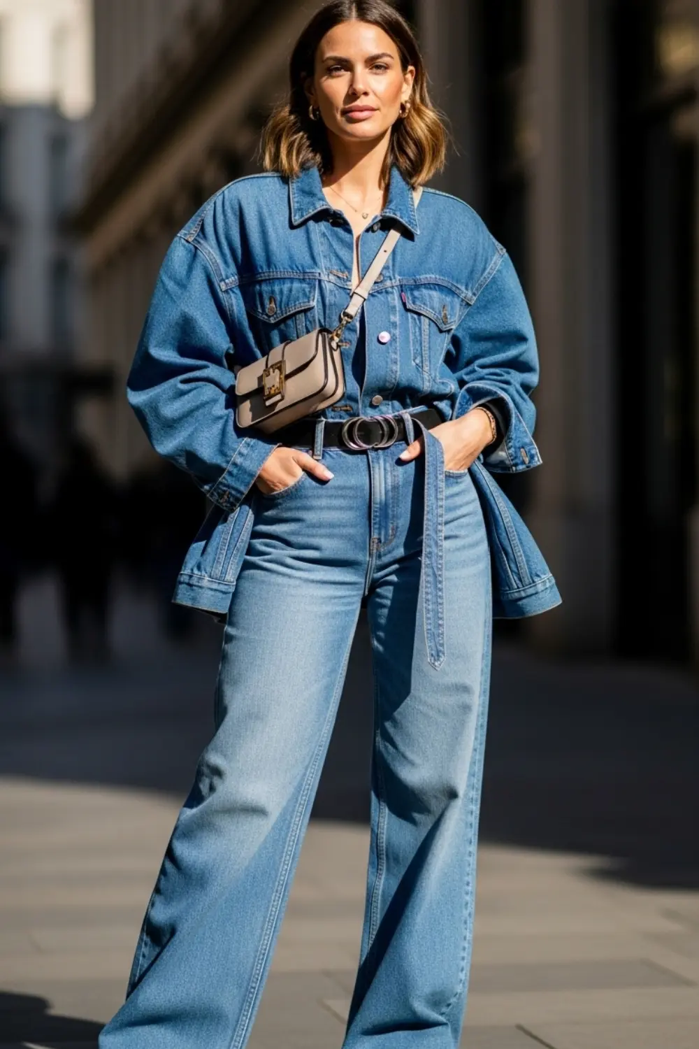 21 Wide Leg Jeans Outfits Ideas to Try This Year (2025) 10 Denim-on-Denim Wide Leg Style