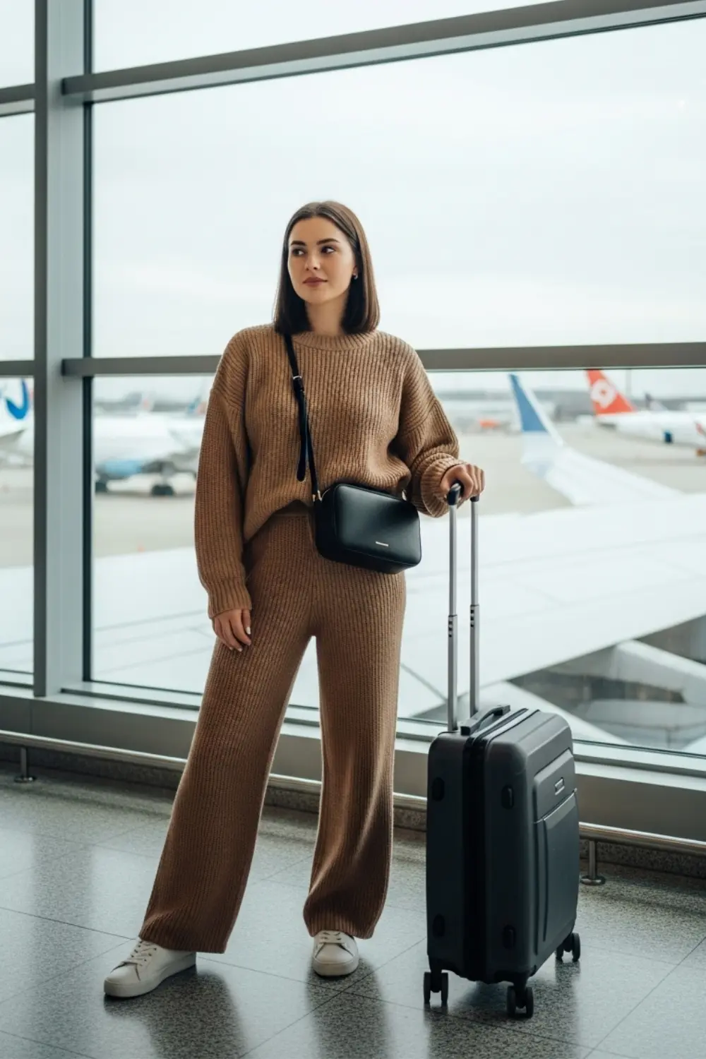 15 Comfy and Cute Airport Outfit Ideas for Your Next Trip 14 Knit Co-Ord Set