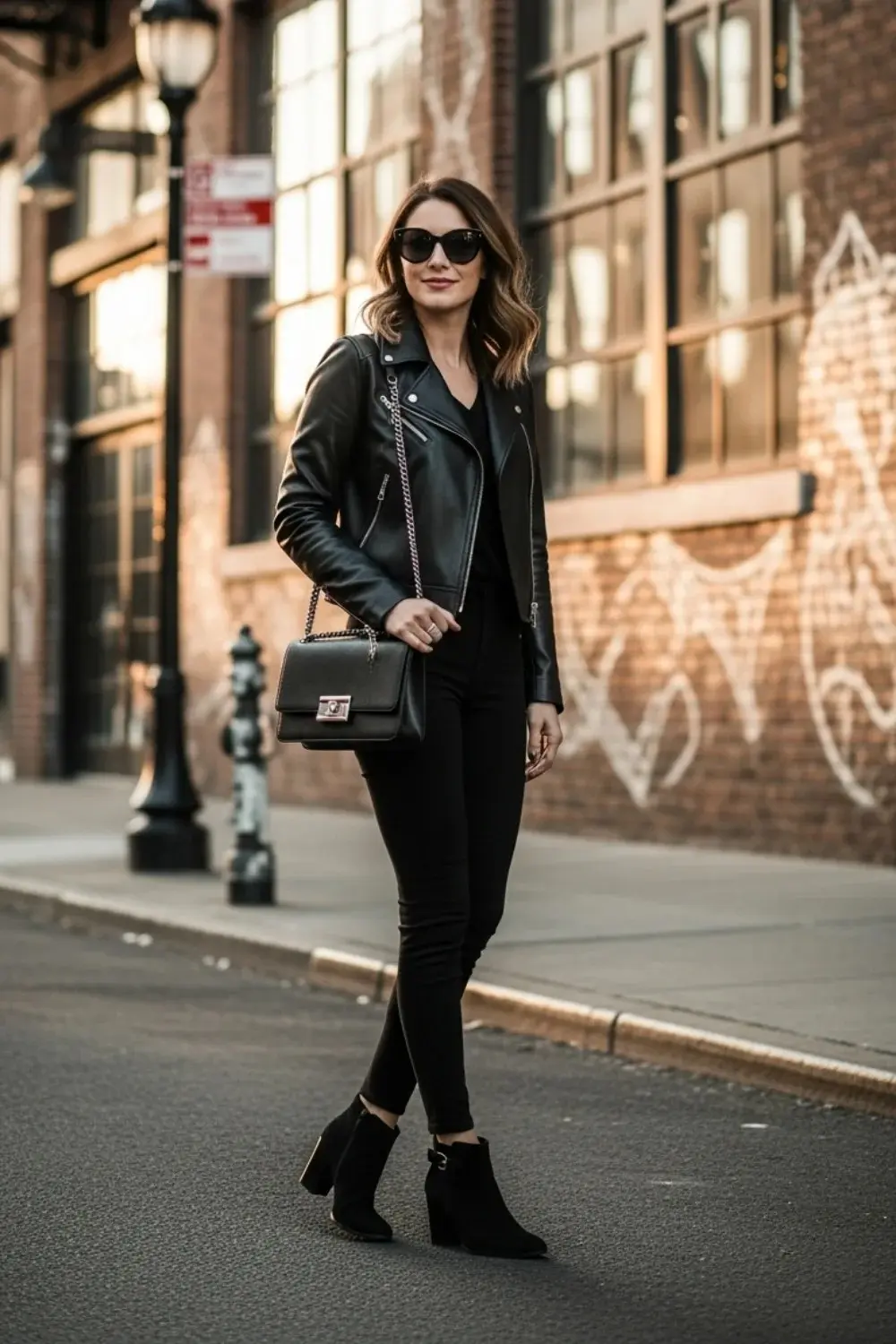 19 Leggings Outfit Ideas to Look Stylish Every Day 18 Leggings with Moto Jacket and Booties