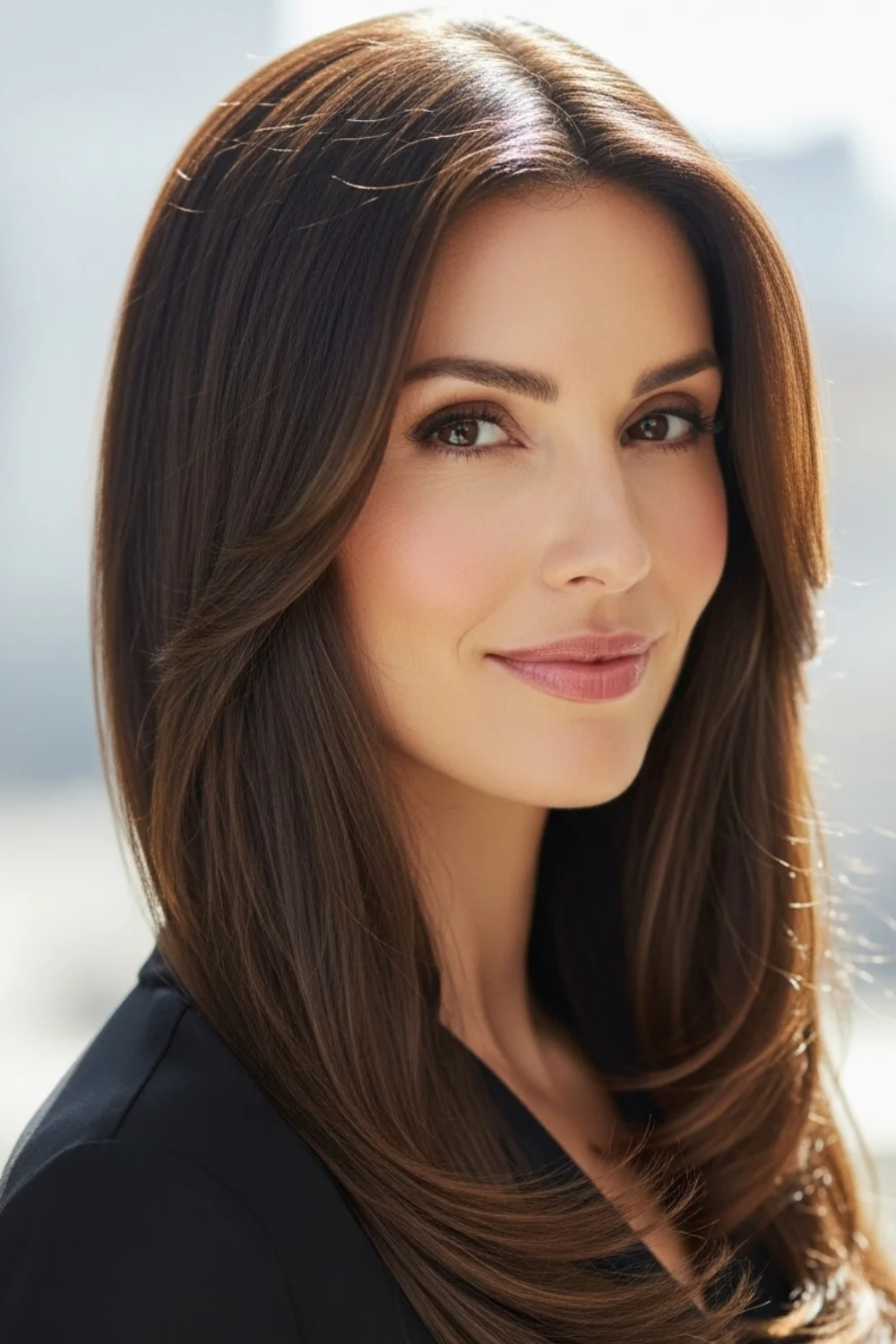 15 Haircuts for Diamond Face Shapes Everyone Suddenly Wants 2026 11 Long Straight Hair with Layers