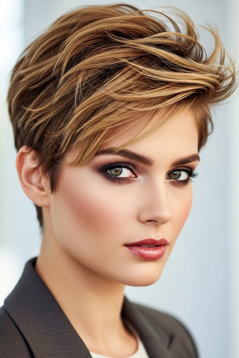 15 Haircuts for Diamond Face Shapes Everyone Suddenly Wants 2026 7 Pixie Cut with Volume on Top