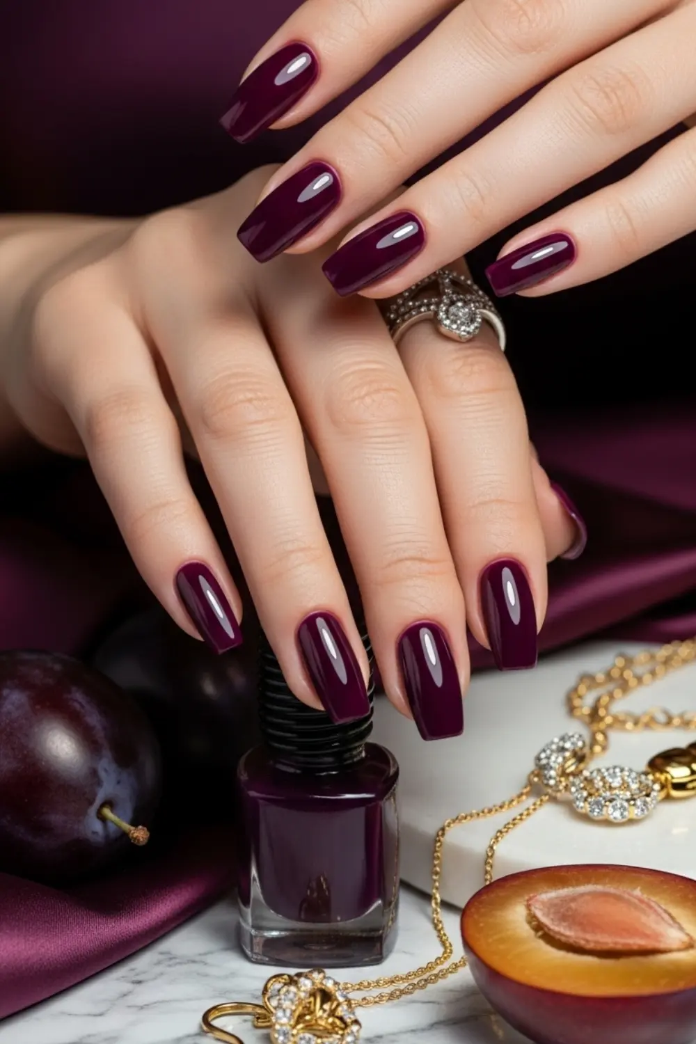 17 Fall/Winter Nails Color Ideas I Didnt Expect to Love 6 Plum Purple - Royal and Refined