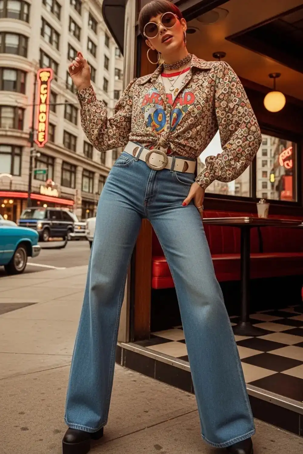 21 Wide Leg Jeans Outfits Ideas to Try This Year (2025) 14 Vintage Retro Wide Leg Jeans Vibe