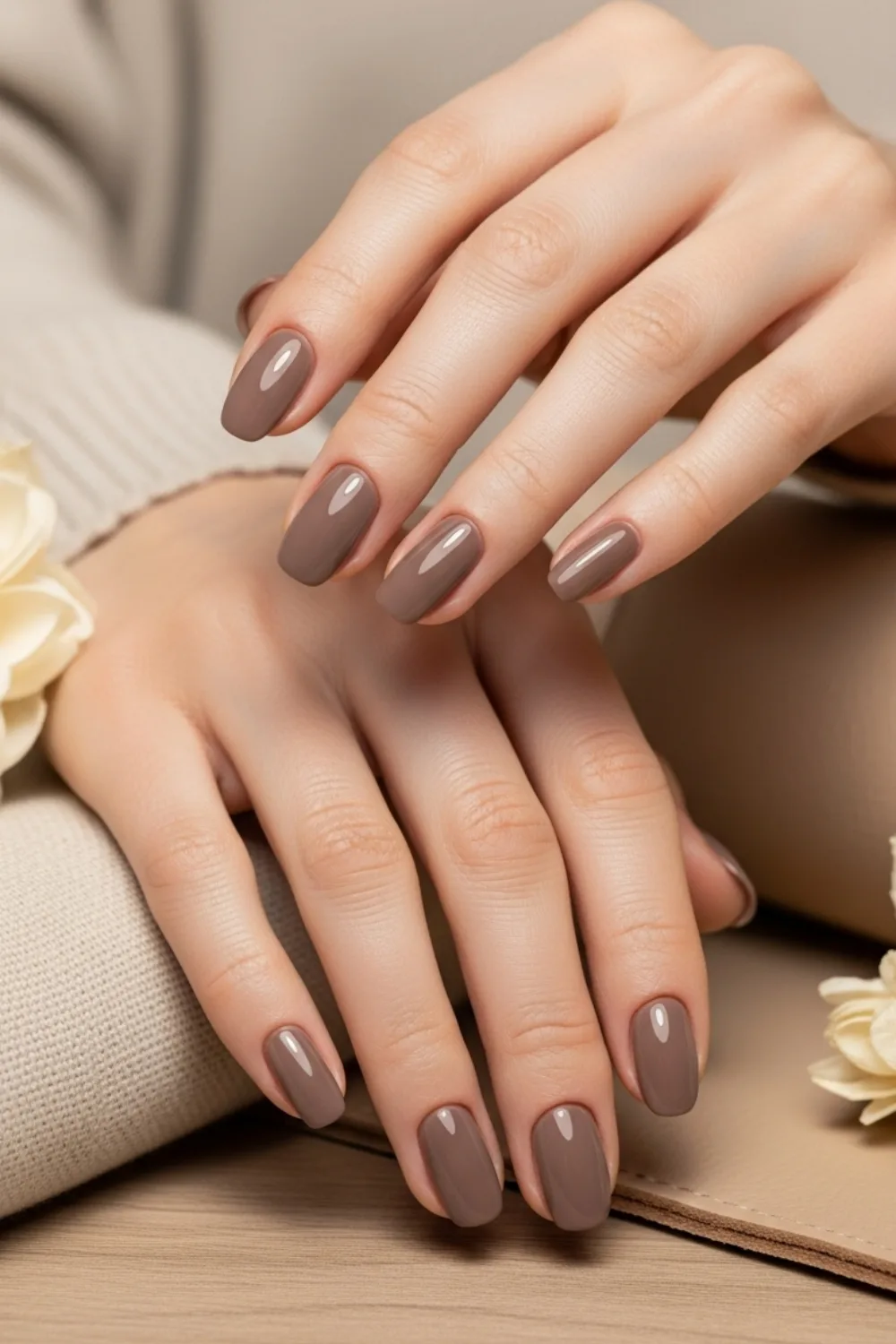 17 Fall/Winter Nails Color Ideas I Didnt Expect to Love 15 Warm Taupe - Effortless Elegance