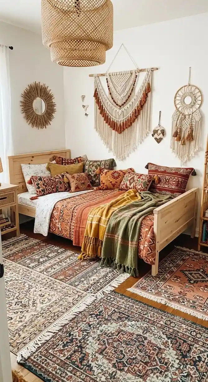 15 Modern Kids Bedroom Ideas 2026 That Fix Messy, Boring Rooms Fast! 12 Bohemian Style with Layered Textiles