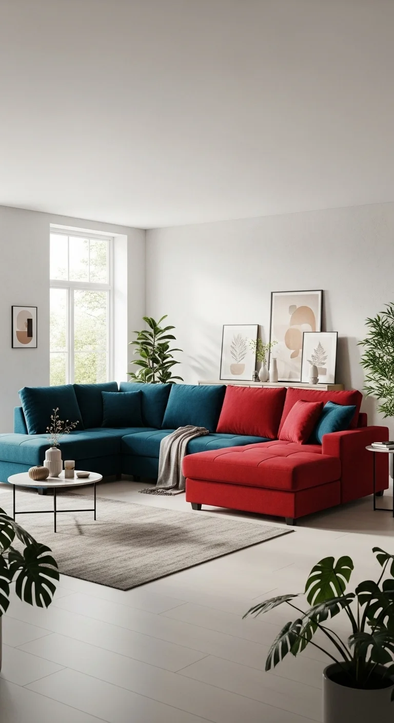 20 Best Sectional Living Room Ideas (You'll Wish You Knew!) 13 Bold-Colored Sectional as Statement Piece