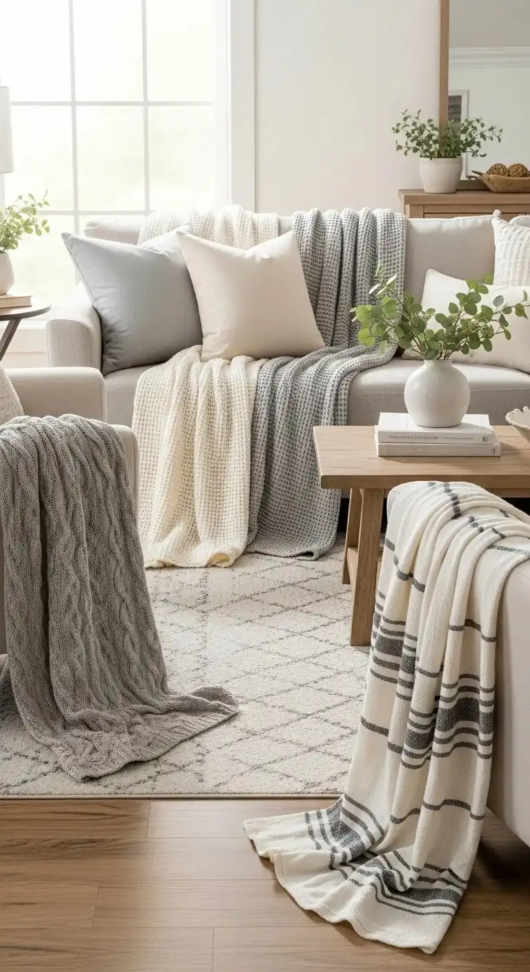 20 Farmhouse Living Room Ideas for 2026 Designers Can’t Stop Talking About! 11 Cozy Throw Blankets in Natural Fabrics