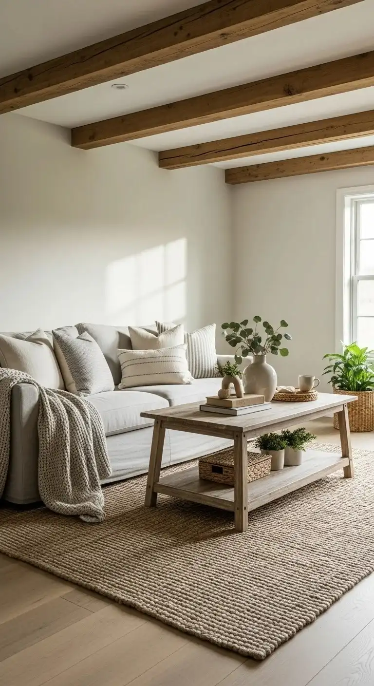 20 Farmhouse Living Room Ideas for 2026 Designers Can’t Stop Talking About! 7 Exposed Wooden Beams on Ceilings