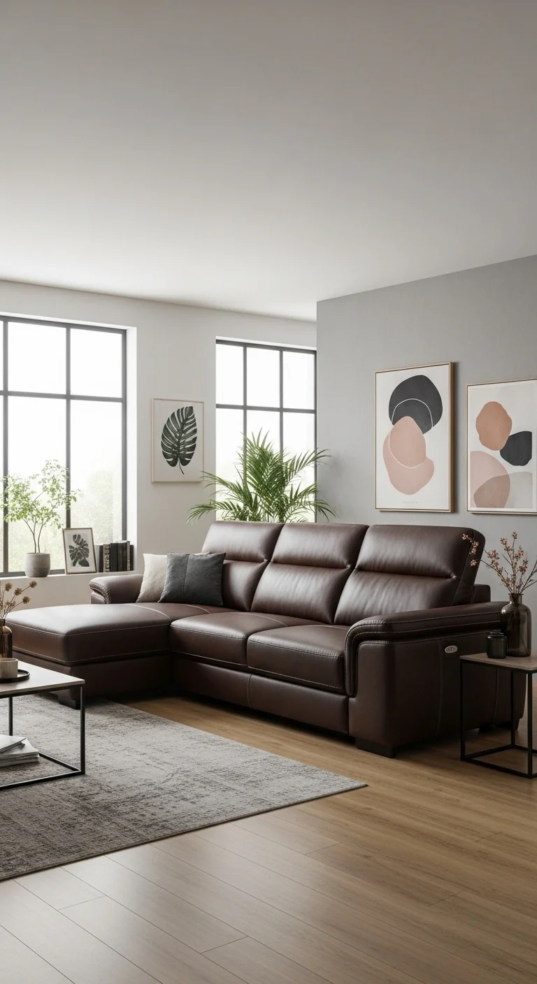 20 Best Sectional Living Room Ideas (You'll Wish You Knew!) 14 Leather Sectional for Durability