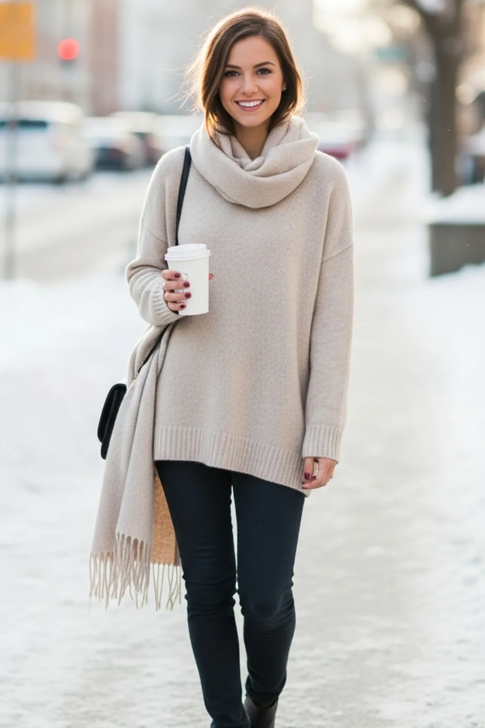 17 Must-Try Cute Winter Outfits Ideas for Cold Weather Fashion 2 Oversized Sweater with Skinny Jeans