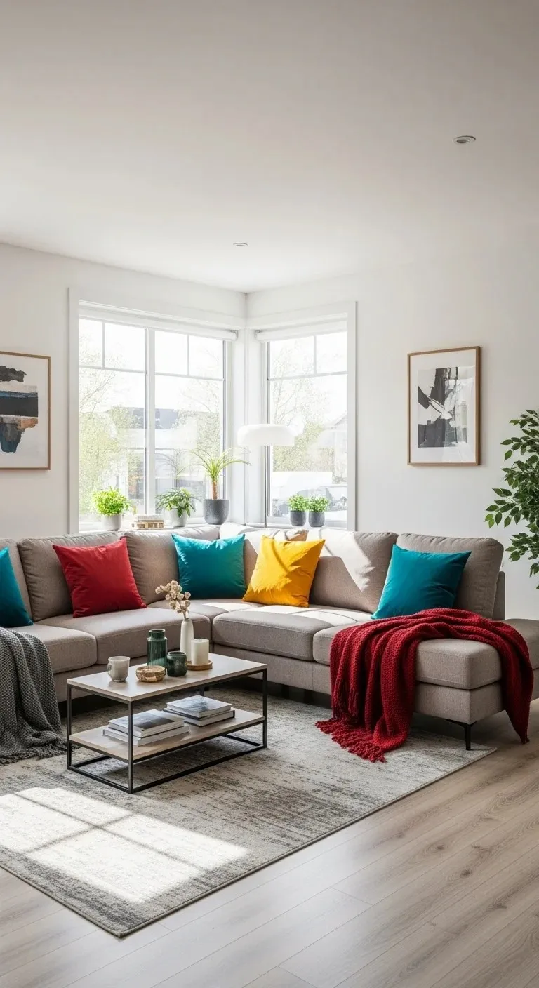 20 Best Sectional Living Room Ideas (You'll Wish You Knew!) 21 Sectional with Contrasting Pillows and Throws