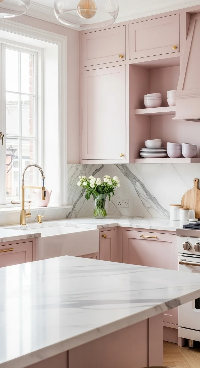 25+ Kitchen Paint Color for Walls and Cabinets You Won’t Believe Actually Work! 12 Blush Pink Soft and Unexpected