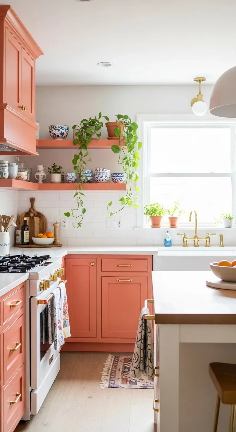 25+ Kitchen Paint Color for Walls and Cabinets You Won’t Believe Actually Work! 22 Coral Warm and Welcoming
