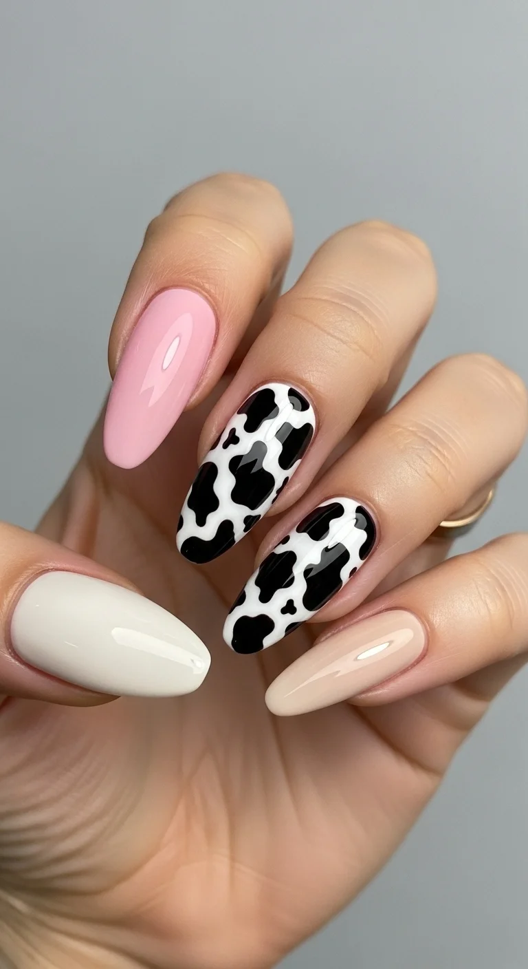 Tired of Same Old Nails? Discover 20+ Nail Art for Long Nails That Stand Out 5 Crazy Cow Print Patterns