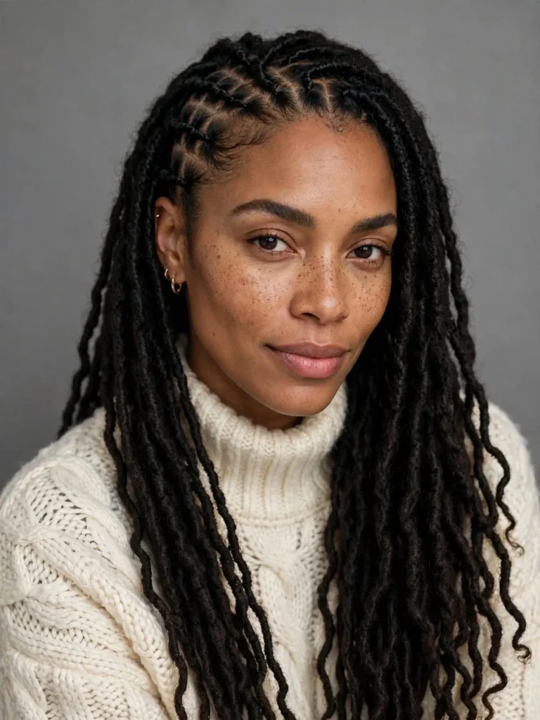 15 Locs Hairstyles for Women ideas, Sorted by Where You Are in the Journey 3 Flat Twists Along the Crown 768x1024 1