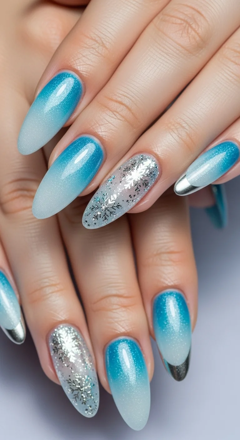 Tired of Same Old Nails? Discover 20+ Nail Art for Long Nails That Stand Out 17 Ice Blue Frosts
