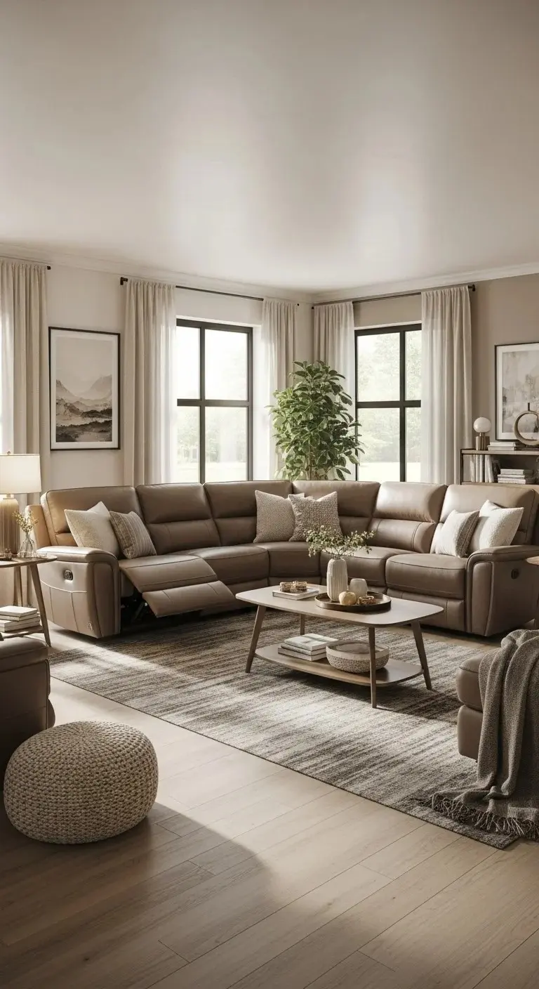 19 Recliner Living Room Ideas 2026: Transform Your Space with Comfort and Style 4 L-Shaped Sectional Recliner Configuration
