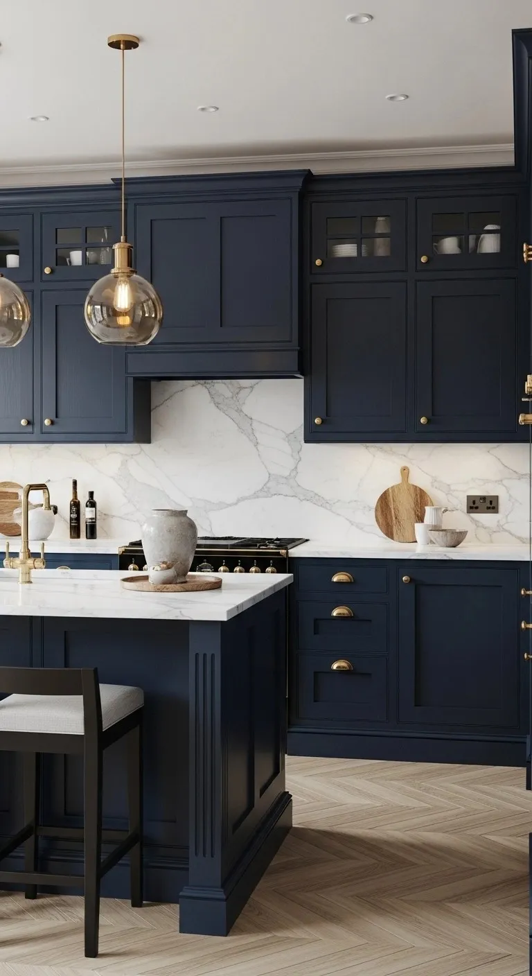 25+ Kitchen Paint Color for Walls and Cabinets You Won’t Believe Actually Work! 4 Navy Blue Bold and Sophisticated