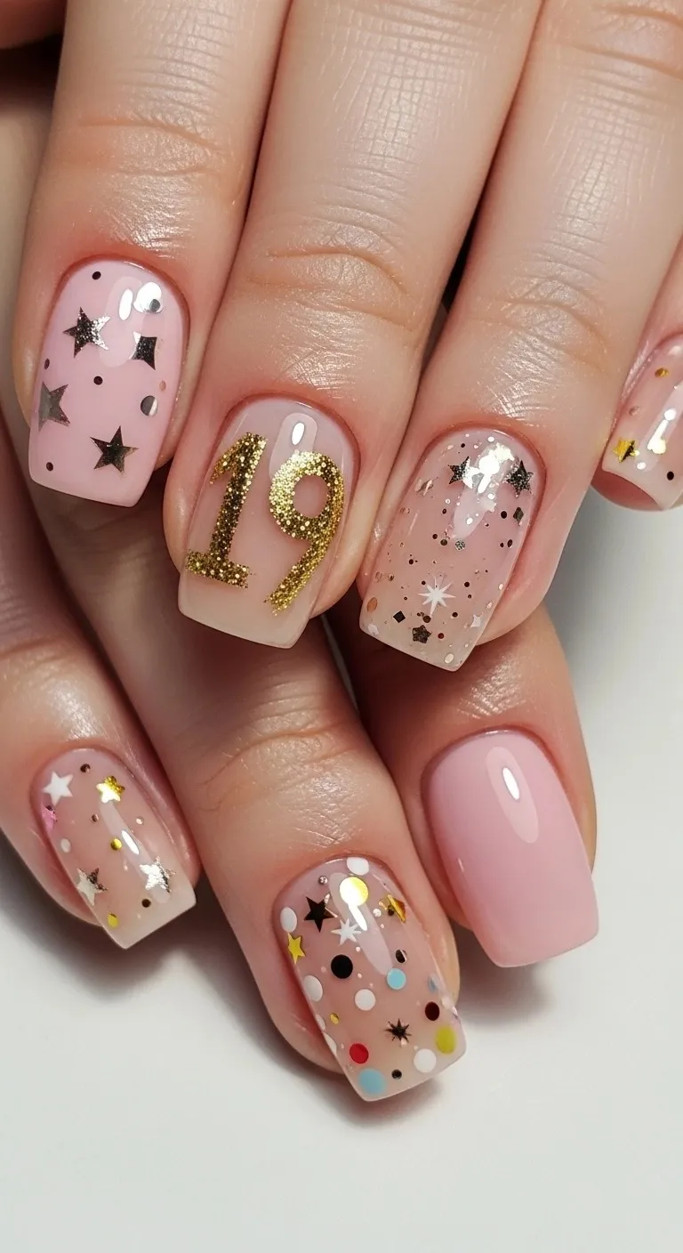 19 Birthday Nails Ideas That Feel Personal, Not Overdone 3 Number 19 Nail Art Design