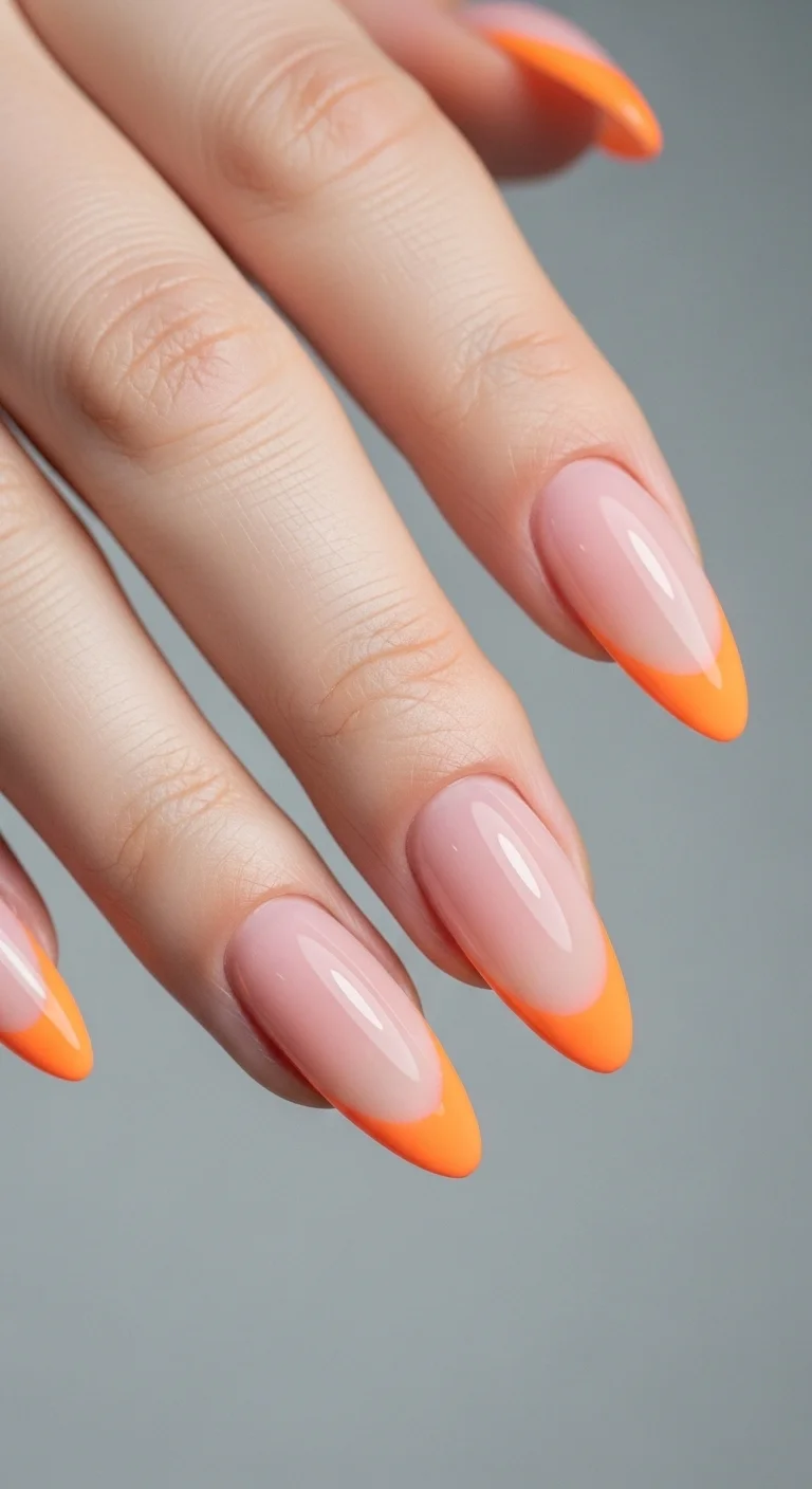 Tired of Same Old Nails? Discover 20+ Nail Art for Long Nails That Stand Out 3 Ombré Pink and Orange French Tips