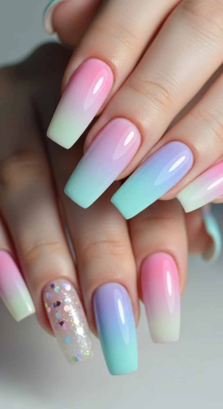 Tired of Same Old Nails? Discover 20+ Nail Art for Long Nails That Stand Out 19 Pastel Ombré Fades