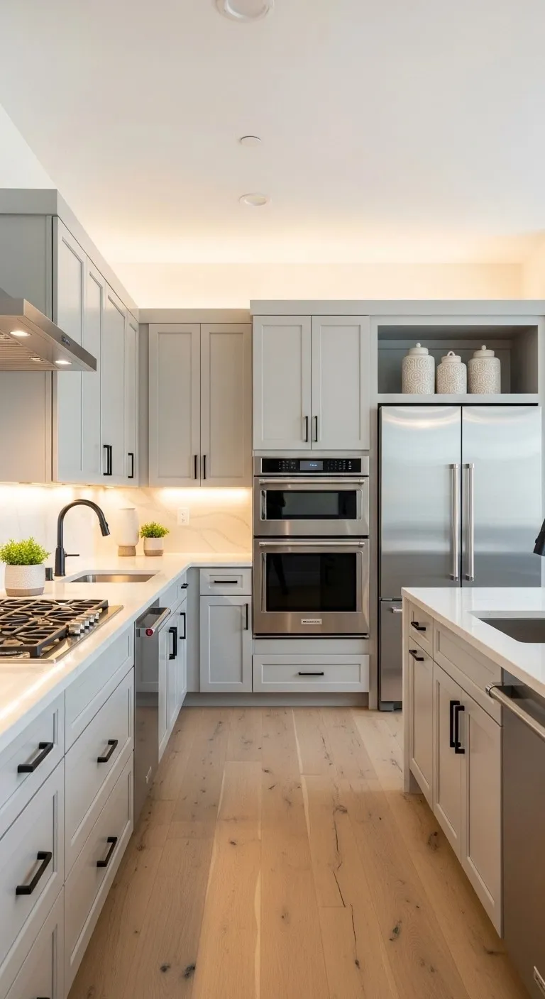 25+ Kitchen Paint Color for Walls and Cabinets You Won’t Believe Actually Work! 3 Soft Gray Modern Elegance Meets Warmth