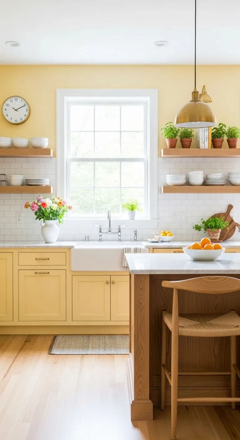 25+ Kitchen Paint Color for Walls and Cabinets You Won’t Believe Actually Work! 8 Soft Yellow Sunshine in Your Kitchen