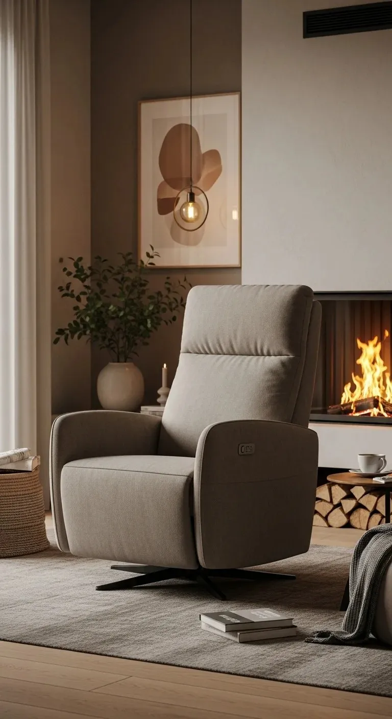 19 Recliner Living Room Ideas 2026: Transform Your Space with Comfort and Style 8 Swivel Recliner Near Fireplace