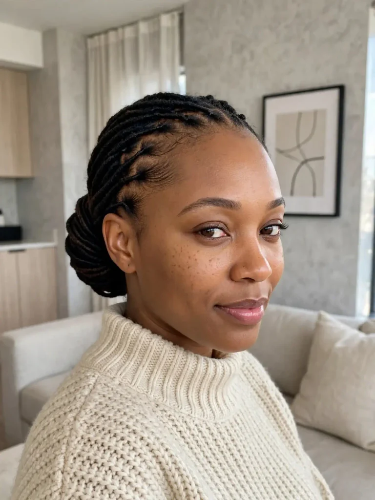 15 Locs Hairstyles for Women ideas, Sorted by Where You Are in the Journey 16 The Structured Low Chignon 768x1024 1