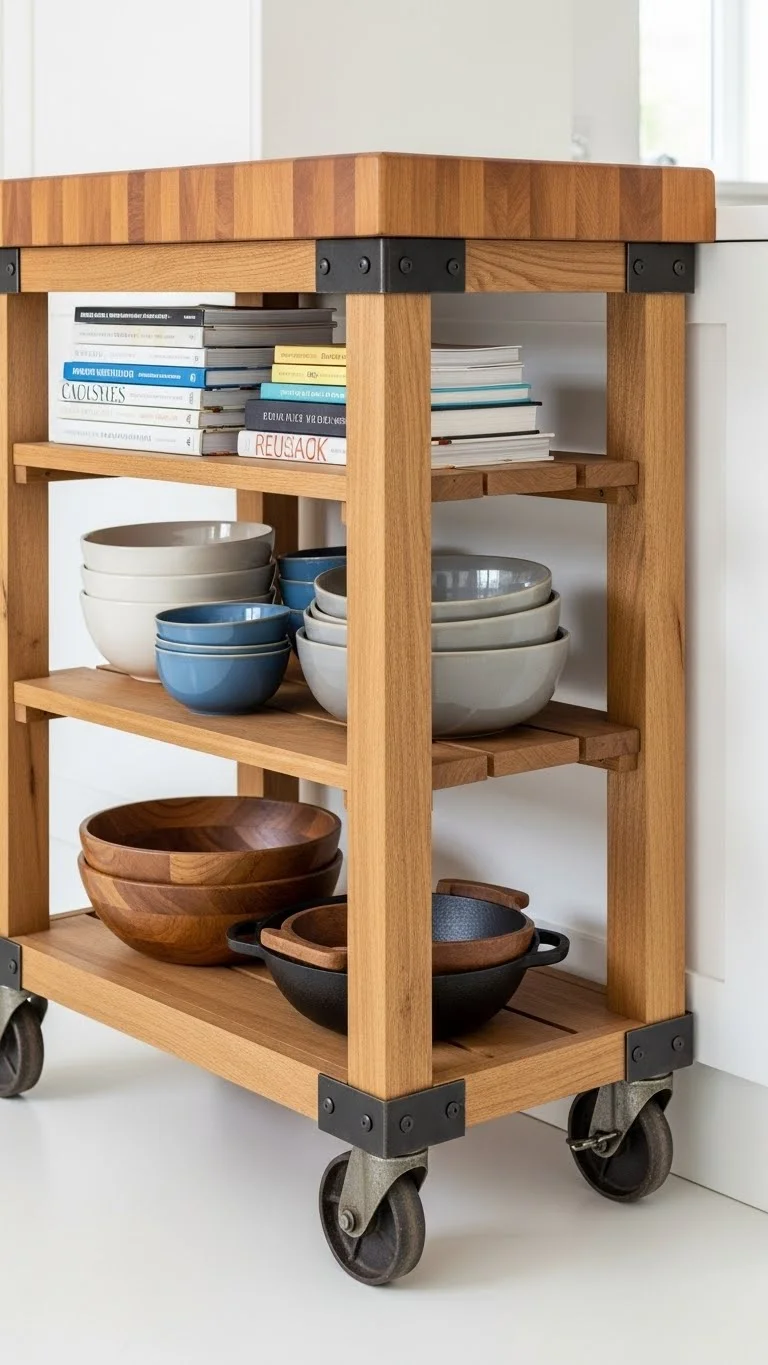25 Small Kitchen Ideas 2026: Transform Your Tiny Space Into a Chef's Paradise 8 Add a Rolling Kitchen Cart