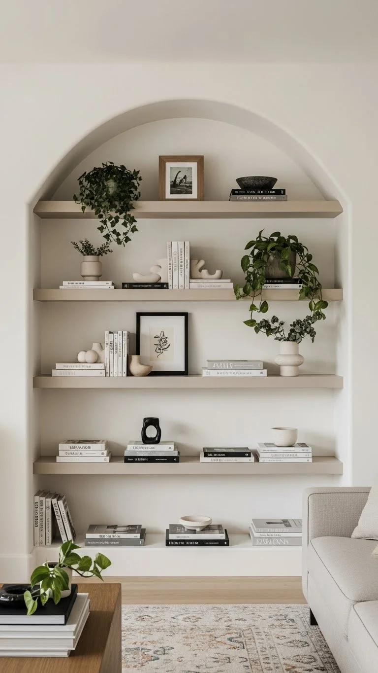 21 Built-In Living Room Shelf Ideas 2026: Transform Your Space Like a Pro 16 Arched Alcove Built-Ins
