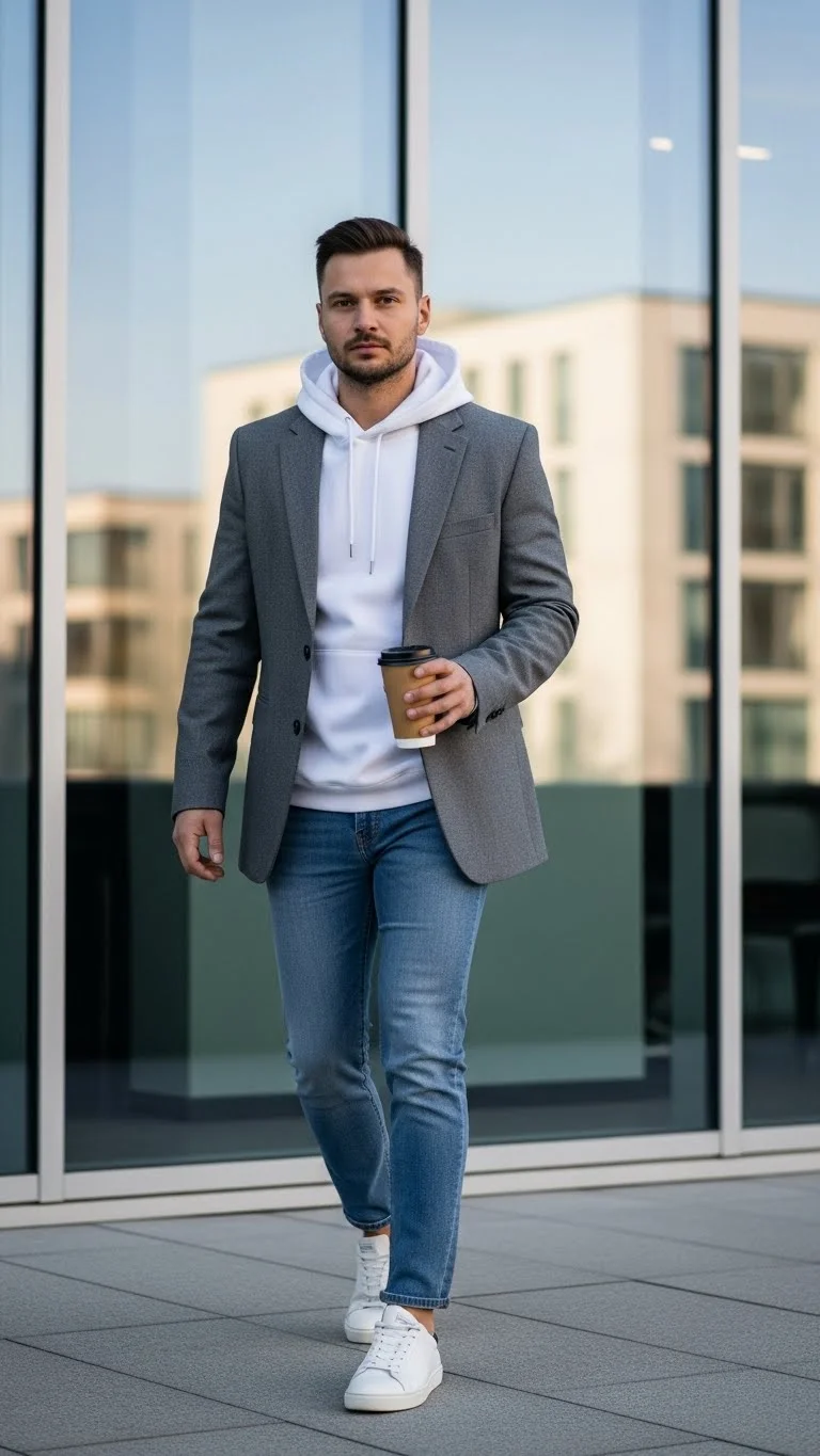 21 Casual Winter Outfit Ideas 2026: Stay Warm and Look Amazing This Season 18 Blazer Over Hoodie