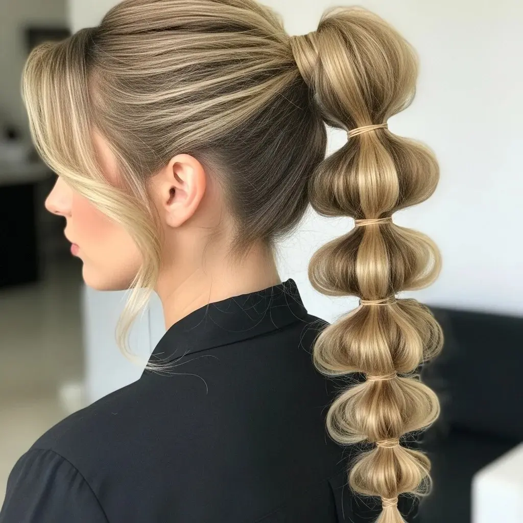 19 New Hairstyle Ideas 2026: Fresh Cuts That'll Make You Stand Out 12 Bubble Braid Ponytail