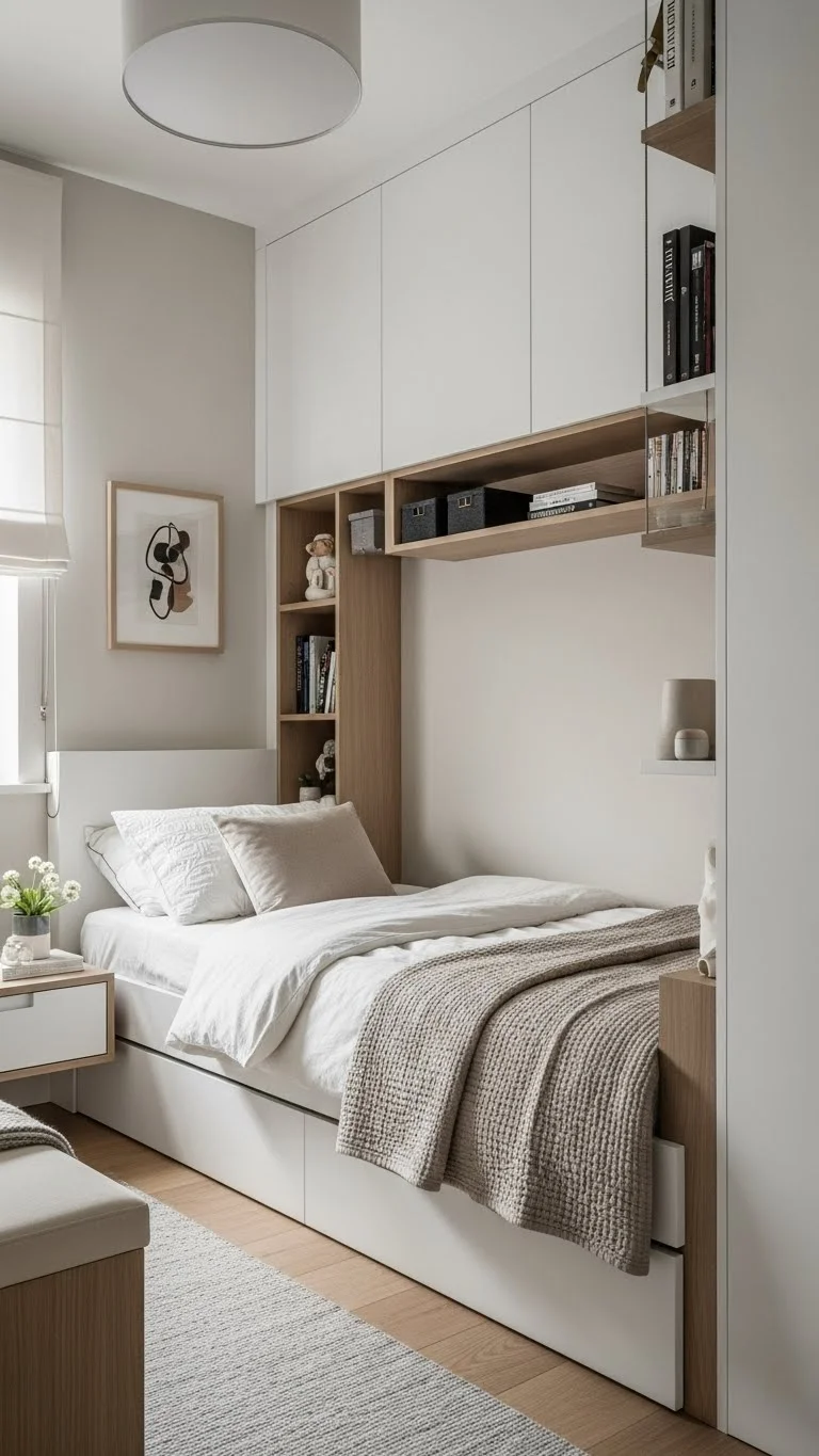 17 Small Bedroom Design Ideas 2026: Transform Your Tiny Space Into a Cozy Haven 13 Built-In Storage Maximizes Every Inch