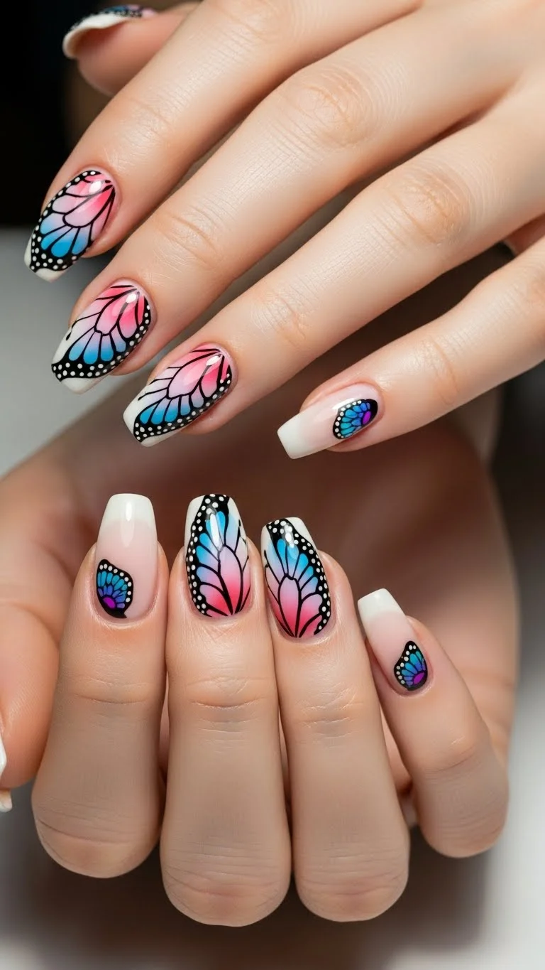 19 Acrylic Nail Ideas That'll Make Your Hands Pop in 2026 17 Butterfly Wing Flutters
