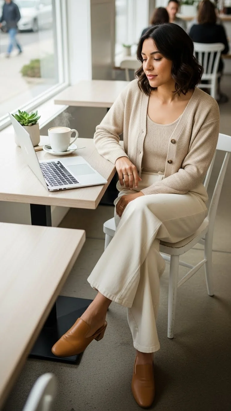 21 Casual Winter Outfit Ideas 2026: Stay Warm and Look Amazing This Season 15 Cardigan Set with Wide-Leg Pants