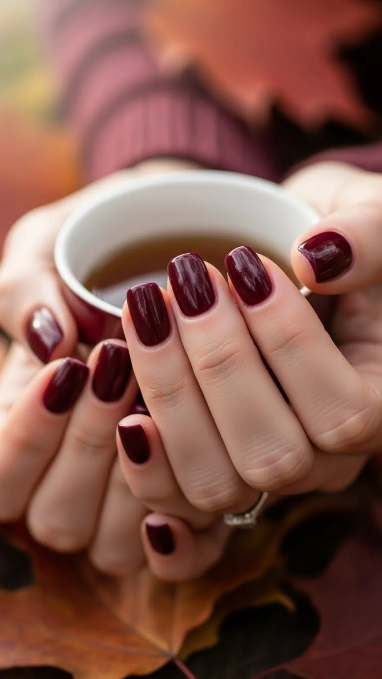19 Simple Fall Nails Ideas That Look Expensive But Arent Yet 2 Classic Burgundy Vibes