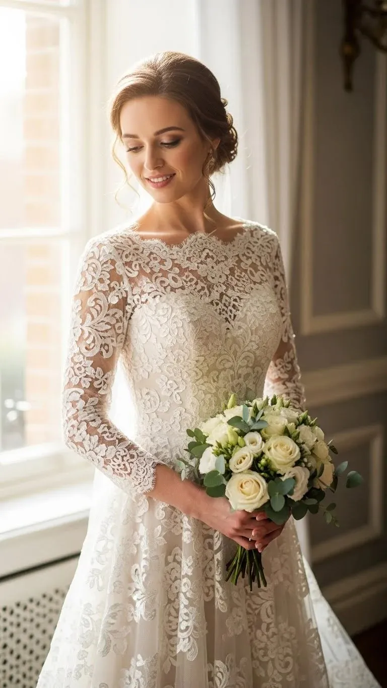 19 Long Sleeve Wedding Dress Ideas for 2026: Your Ultimate Guide to Elegant Bridal Style 2 Classic Lace Long Sleeve Wedding Dress